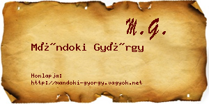 Mándoki György névjegykártya