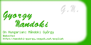 gyorgy mandoki business card